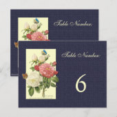 Witte Rode Rozen Tafelnummer Briefkaart (Voorkant / Achterkant)