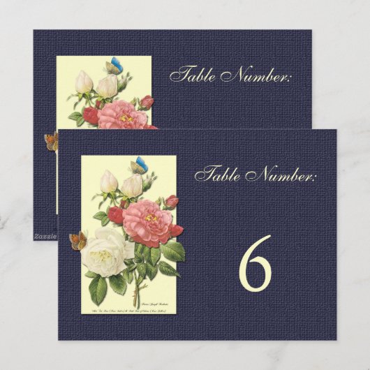 Witte Rode Rozen Tafelnummer Briefkaart (Voorkant / Achterkant)