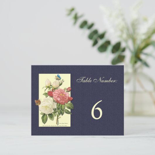 Witte Rode Rozen Tafelnummer Briefkaart (Staand voorkant)