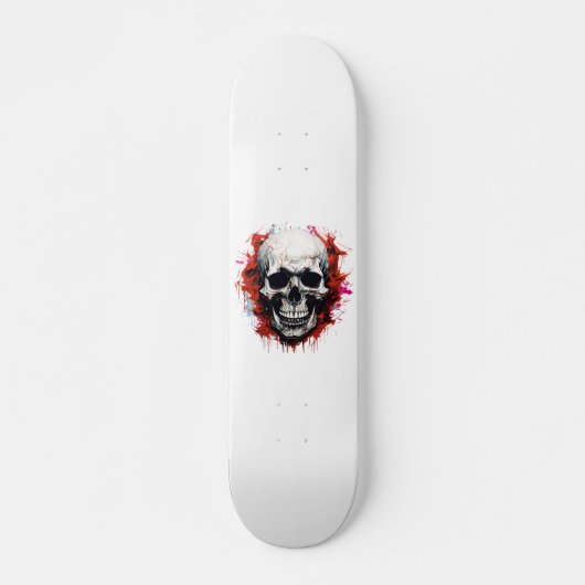 Witte Rode Skelet Koele Horror Schedel Persoonlijk Skateboard (Voorkant)