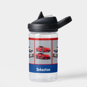 Witte & Rode Sportieve Auto Enthousiastelingen Waterfles
