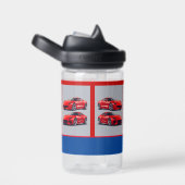 Witte & Rode Sportieve Auto Enthousiastelingen Waterfles (Rechts)