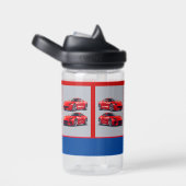 Witte & rode sportieve auto's liefhebbers waterfles (Rechts)