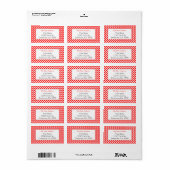 Witte Rode Stippen Aangepaste Nieuwe Adreslabels Etiket (Full Sheet)