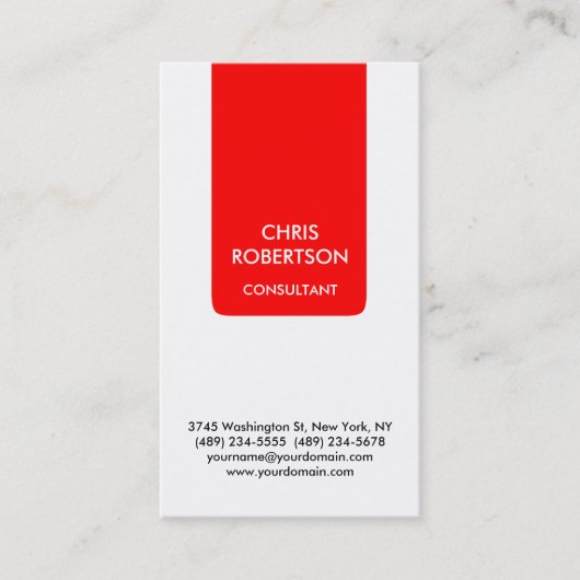 Witte rode strepe aantrekkelijk Visitekaartje (Voorkant)
