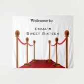 Witte rode tapijt Hollywood Sweet 16e verjaardag Wandkleed (Voorkant (horizontaal))