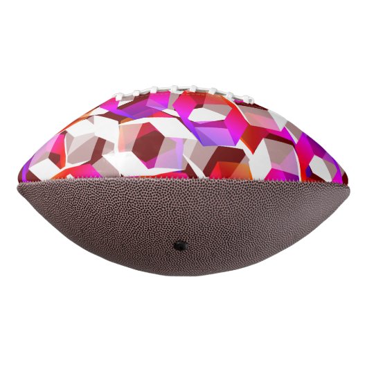 Witte, rode tot roze hexagons op donkerrode achter american football (Gedraaid 270)