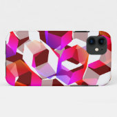 Witte, rode tot roze hexagons op donkerrode achter Case-Mate iPhone case (Achterkant (horizontaal))
