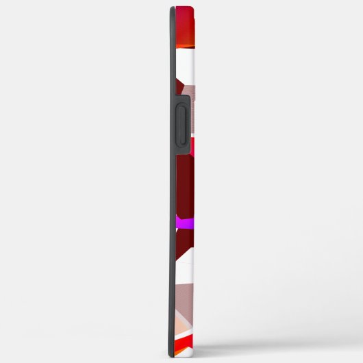 Witte, rode tot roze hexagons op donkerrode achter Case-Mate iPhone case (Achterkant / Rechts)