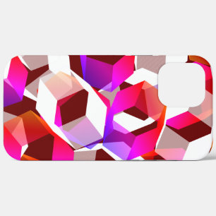 Witte, rode tot roze hexagons op donkerrode achter Case-Mate iPhone case