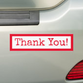 Witte rode typemachine lettertype Dank u Bumpersticker (Op auto)