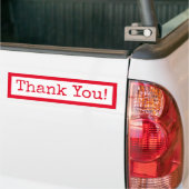 Witte rode typemachine lettertype Dank u Bumpersticker (Op Truck)