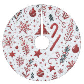 Witte rode vakantieboomrok kerstboom rok (Voorkant)