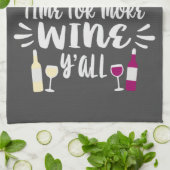 Witte rode wijn humoristische tekst ontwerp theedoek (Gevouwen)