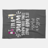 Witte rode wijn humoristische tekst ontwerp theedoek (Horizontaal)