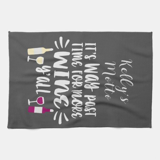 Witte rode wijn humoristische tekst ontwerp theedoek (Horizontaal)