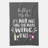 Witte rode wijn humoristische tekst ontwerp theedoek (Verticaal)