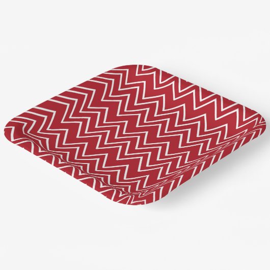 Witte Rode Winter Feestelijk Papieren Bordje (Gebogen)