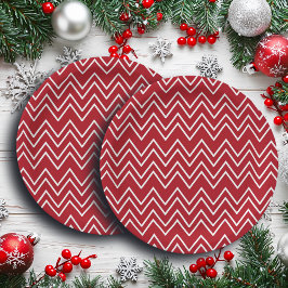 Witte Rode Winter Feestelijk Papieren Bordje