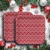 Witte Rode Winter Feestelijk Papieren Bordje