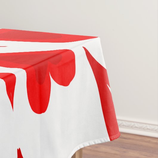 Witte Rode Winterbloemen Hearts Mandala Kerstmis Tafelkleed (Voorbeeld)