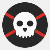 Witte & Rode X-Skull Sticker (Voorkant)