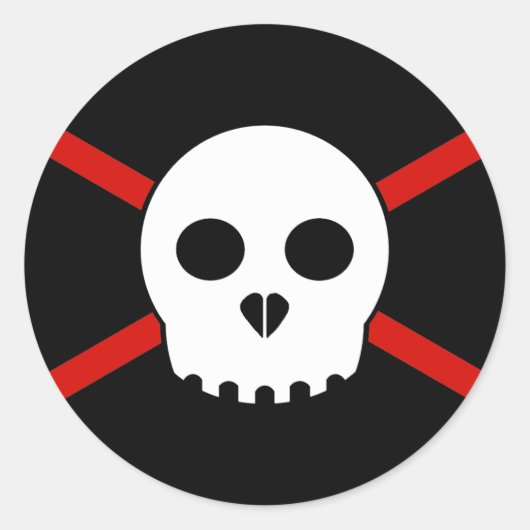 Witte & Rode X-Skull Sticker (Voorkant)