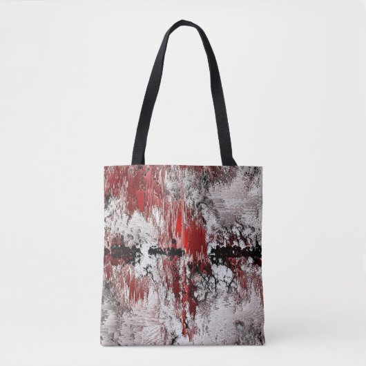 Witte rode zwarte abstractie tote bag (Voorkant)