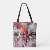 Witte rode zwarte abstractie tote bag (Achterkant)