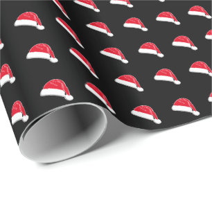 witte rode zwarte kerstkerstman cadeaupapier