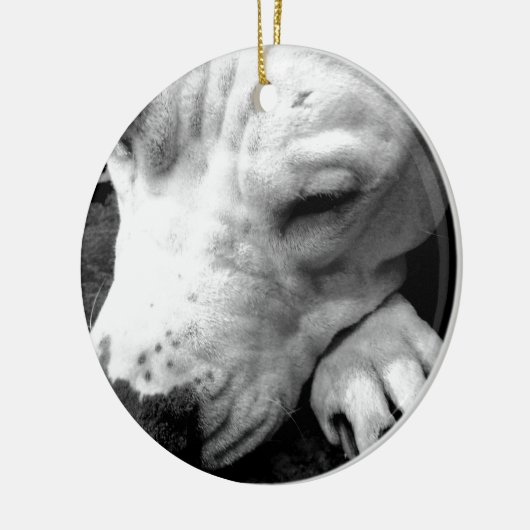 witte roeststier keramisch ornament (Links)