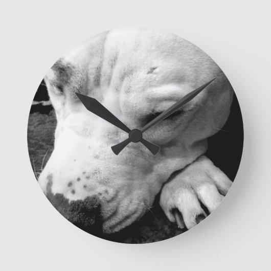 witte roeststier ronde klok (Voorkant)