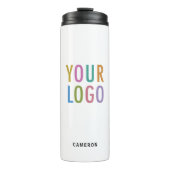 Witte Roestvrijstalen Tumbler Business Logo 12 oz Thermosbeker (Voorkant)