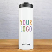 Witte Roestvrijstalen Tumbler Business Logo 12 oz Thermosbeker