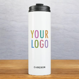 Witte Roestvrijstalen Tumbler Business Logo 12 oz Thermosbeker