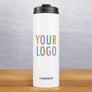 Witte Roestvrijstalen Tumbler Business Logo 12 oz Thermosbeker