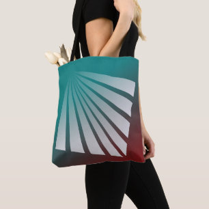 Witte roggen op bordeauxrood blauwgroen tote bag