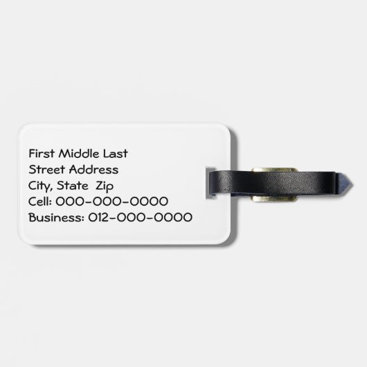 Witte rokerachtergrond bagagelabel (Achterkant horizontaal)