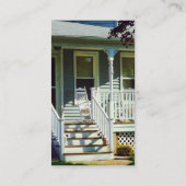 Witte rokerstoel op porch visitekaartje (Achterkant)