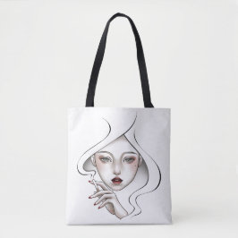 Witte rokerzak tote bag