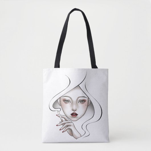Witte rokerzak tote bag (Voorkant)