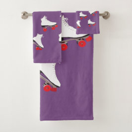 Witte Roller Schaatsen Badkamer Handdoek Set