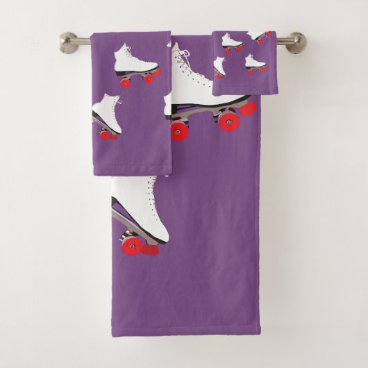 Witte Roller Schaatsen Badkamer Handdoek Set (Insitu)