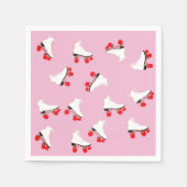 Witte Roller Schaatsen Cocktail servet (Voorkant)