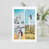 Witte Romance Liefde Fotocollage Wedding Informatiekaartje (Staand voorkant)