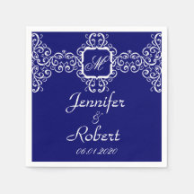 Witte Romance monogram bruiloft