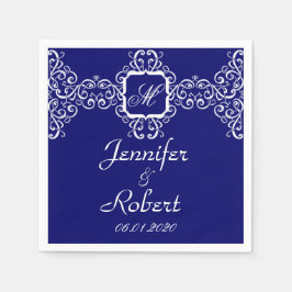 Witte Romance monogram bruiloft Servet