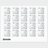 Witte Romantische Bloemige Dankjewel Vierkante Sticker (Vel)