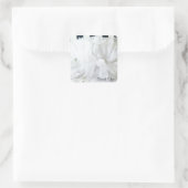 Witte Romantische Bloemige Dankjewel Vierkante Sticker (Tas)