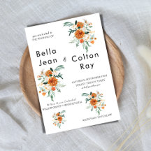 Witte Romantische Floral cascade bruiloft uitnodig